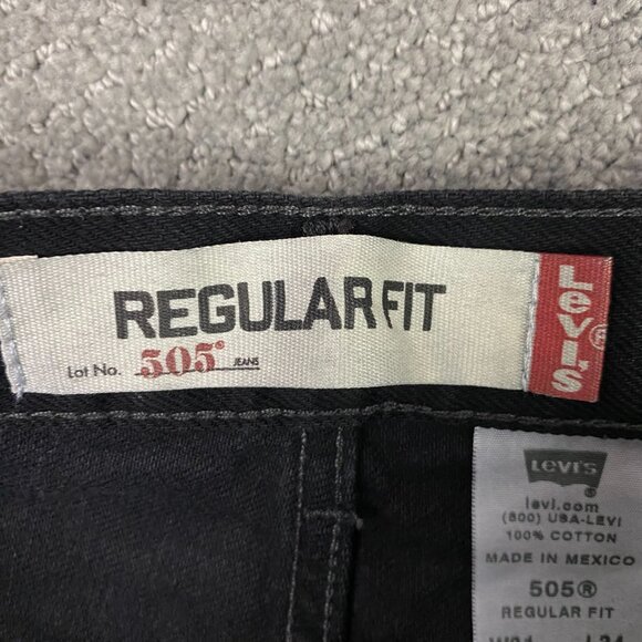 NWOT Vintage Y2K Levi's 505 Regular Fit Jeans Men's 31 x 34 Fits 30 x 32 Black - Picture 7 of 14